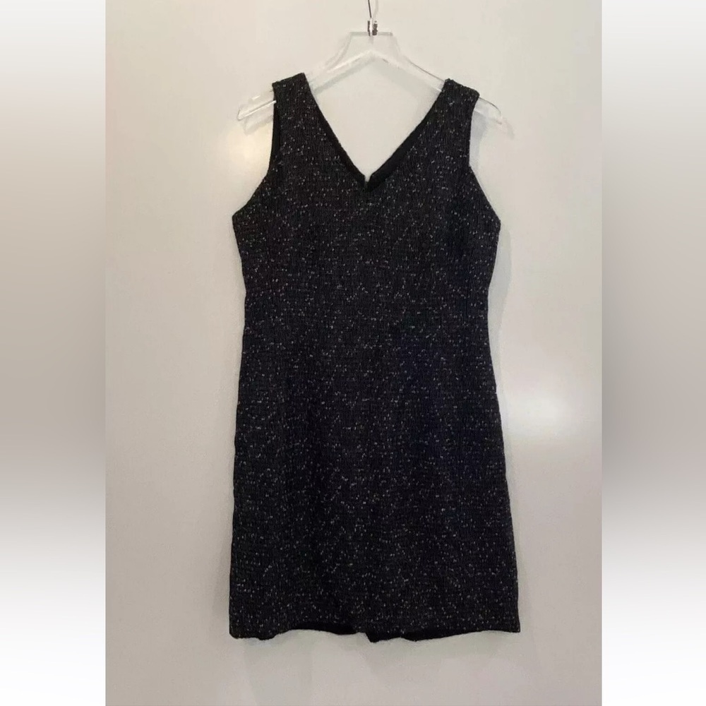 Penny Babel Couturier Black Metallic‎ Tweed Sheath Dress Womens Size 12